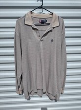 XL Men's Chaps Ralph Lauren Long Sleeve Shirt Beige Pullover CRL 100% Cotton