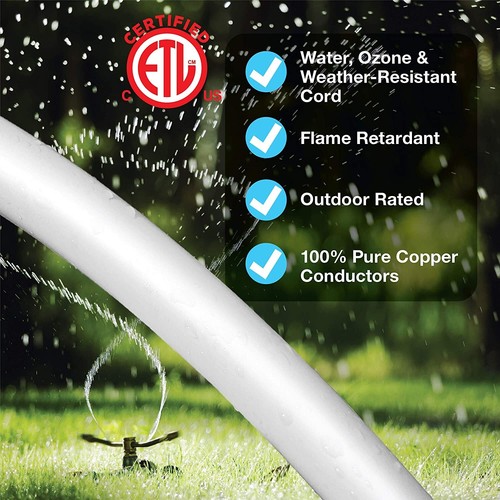 CP 15 ft (2-Pack ) Indoor/Outdoor Extension Cord 16/3 SJTW, White, CP10206X2 - Picture 6 of 6