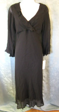 NEW Carol Anderson Silk Dress Size 6 LBD Sheer Lined Ruffled NWT