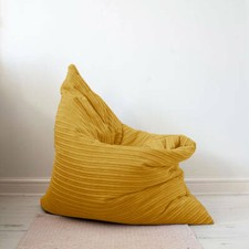 Large Square Floor Cushion Bean Bag Jumbo Cord Pre Filled Beanbag Seat rucomfy