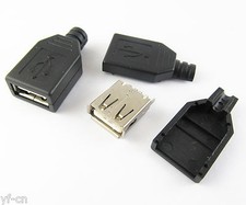 400sets A Type USB 2.0 USB 4Pin Female Jack Socket Connector with Plastic Cover