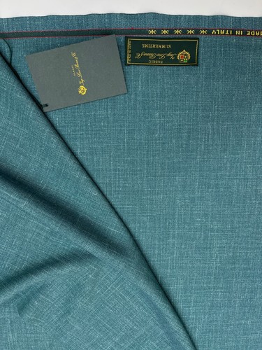 LORO PIANA SUMMERTIME Suiting Fabric Aqua BLUE Wool Silk Linen Blend 3.50 meter - Picture 6 of 8