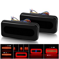 2x Smoke Led Trailer Rear Tail Light Stop Brake Turn Signal Flowing Truck Drl 4 2x Smoke Led Trailer Rear Tail Light Stop Brake Turn Signal Flowing Truck Drl 4