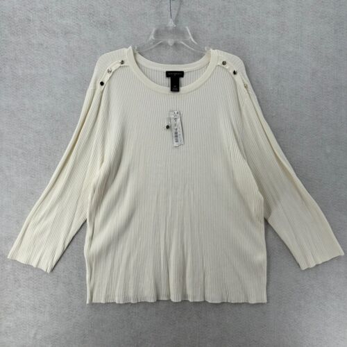NWT Investments Ribbed Winter White Sweater Women… - image 1