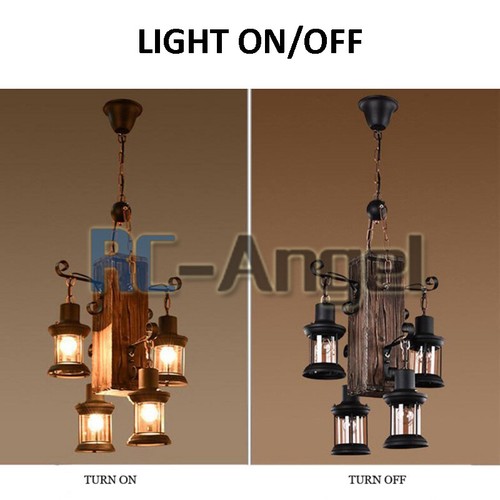 4-10Lights Chandelier Pendant Lighting Fixture Wooden Ceiling Light Hanging Lamp - Picture 14 of 54