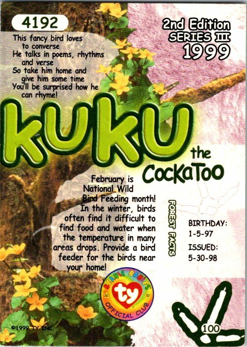 1999 Ty Beanie Babies 2nd Edition Series III - Pick Choose Your Cards - Picture 39 of 51