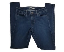 Levi's 711 Women's Mid Rise Skinny Jeans Dark Denim Blue Size 26x28 Y2K Preppy