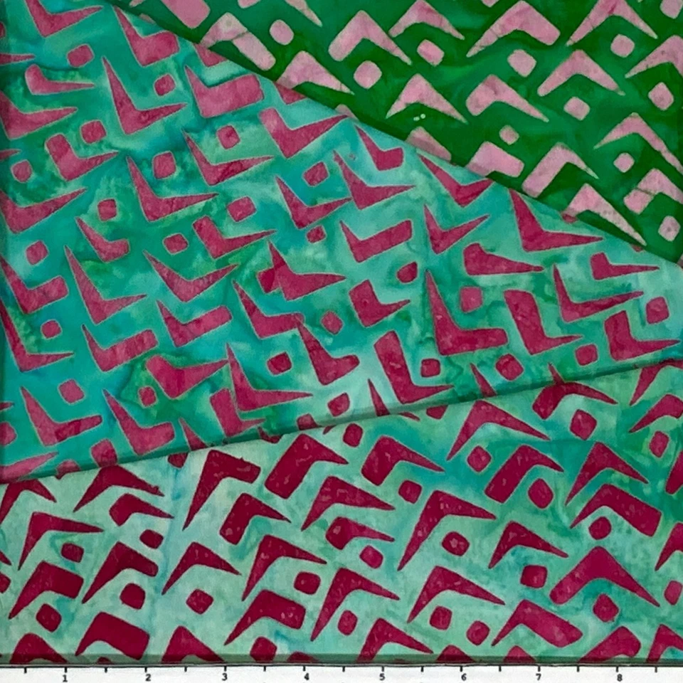 Lot of (3) 1/2 Yard Ombre Batik Sampler Lunn Fabric 100% Cotton Handmade #1 - Image 3 of 4