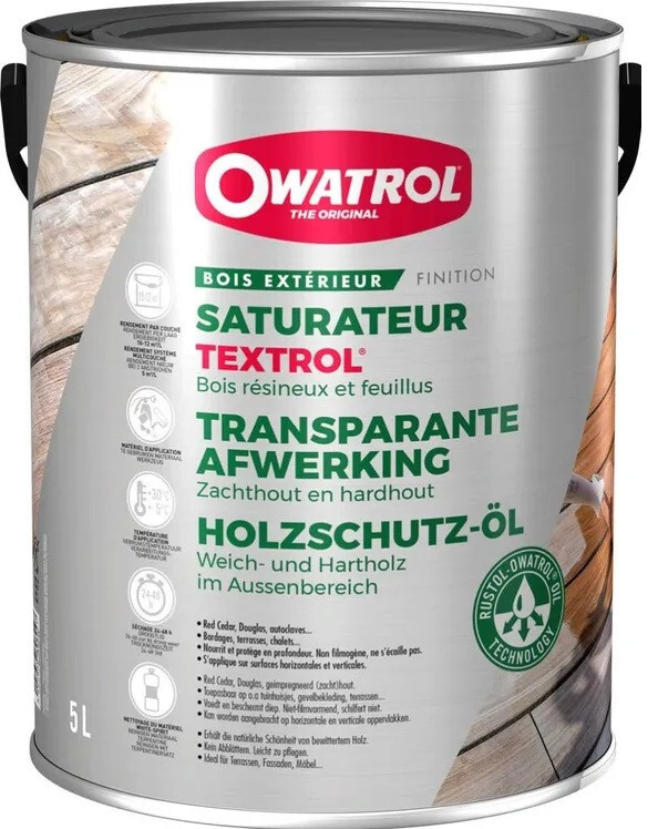 Saturatore Protezione Legna Esterno Tinta Incolore 5L Textrol Owatrol