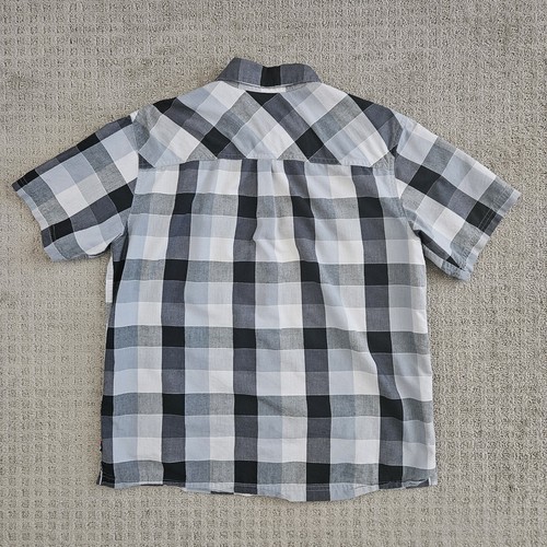 Smartwool (Mens Large) Button Up Short Sleeve Shirt Plaid Gray Merino Wool - Picture 4 of 6