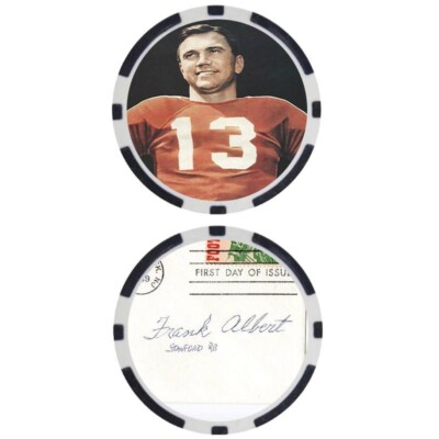 Frankie Albert Stanford College Football Hall of Fame Chip - SIGNED