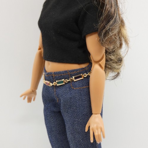 Integrity Toys Poupée Barbie Taille Ceinture Chaîne Dorée Multicolore Rectangle Perles Verre - Photo 11/19