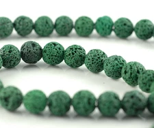 10MM GREEN VOLCANIC BASALTIC LAVA GEMSTONE ROUND 10MM LOOSE BEADS 16inch