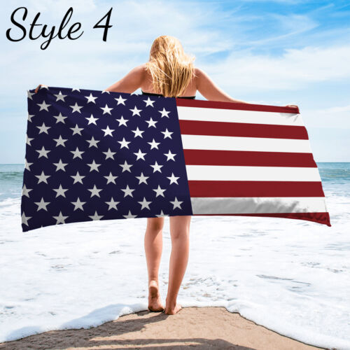 Patriotic USA Beach Towel #1, American Flag Stars and Stripes 4th of July Towel - Picture 9 of 11
