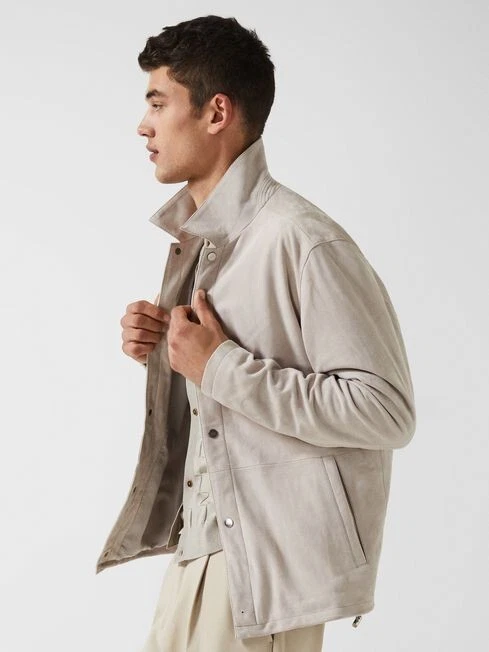 Reiss Craven Suede Coach Jacket Size L New eBay