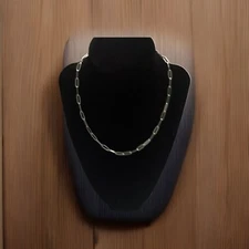 925 Sterling Silver Paper Clip Necklace 16” Choker Made In Italy From Zales