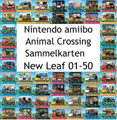 amiibo Animal Crossing New Leaf Wohnmobil Karten EU Nr. 01-50 zur Auswahl NEU