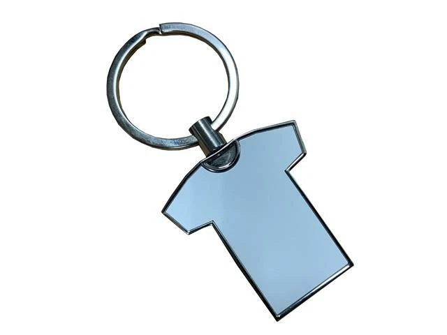 Sublimation Blank T Shirt Shaped Metal Keyring Heat Press Printed 3.6 x 3.9cm