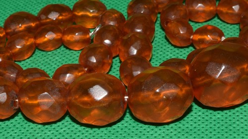 ANTIQUE NATURAL !! BALTIC faceted AMBER box Bead COGNAC necklace EGG 琥珀色 كهرمان - Picture 6 of 21