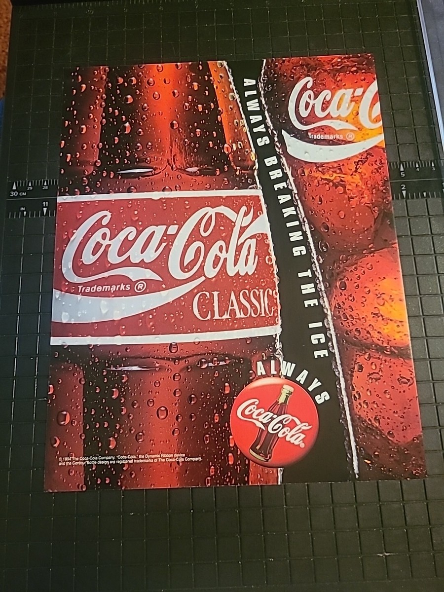 Coca-Cola Classic Print Ad 1990s 8x11 Great To Frame | eBay
