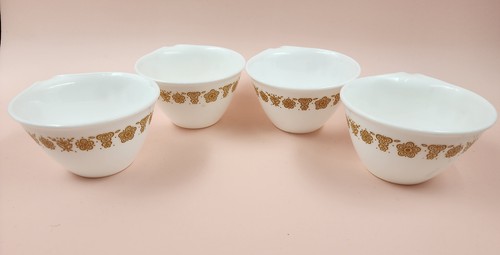 Set Of 4 Vintage Corelle Butterfly Gold Hook Handle Coffee Tea Cups 1960's - Bild 2 von 10
