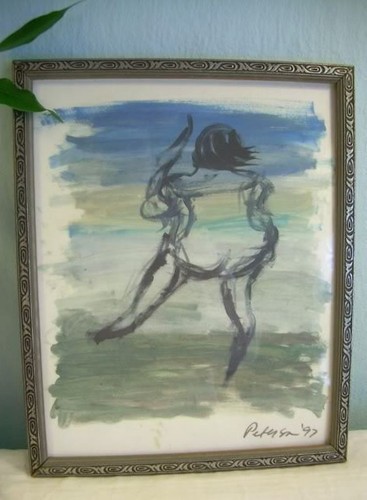 Lady SEA BATHER Dance 1997 Impresión de Bellas Artes Ventura California Paisaje Marino FIRMADO - Imagen 4 de 12
