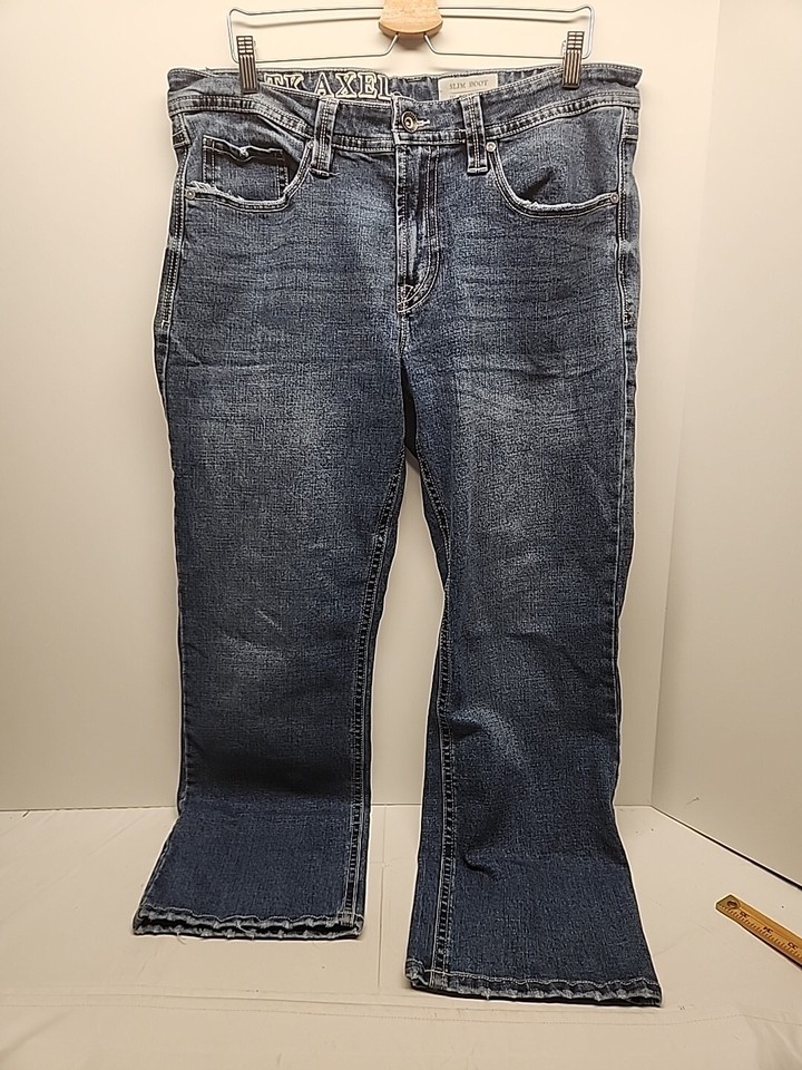 TK Axel Slim Boot Jeans Men’s Size 36x32 Medium Wash Blue Denim