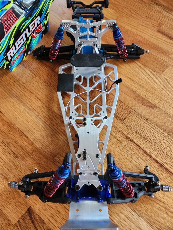 Chasis FLM Traxxas Rustler Custom Speed Drag MÁQUINA DE CARRIL RÁPIDO  Foto 2 de 4