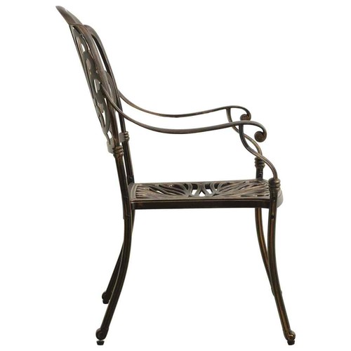 NNEVL 3 Piece Bistro Set Cast Aluminium Bronze - Picture 6 of 10