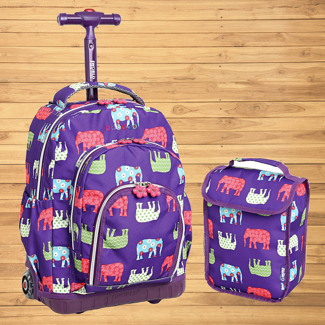 Lollipop Kids Rolling Backpack Lunch Bag Elephant Laptop Travel School Wheeled For Sale Online Ebay