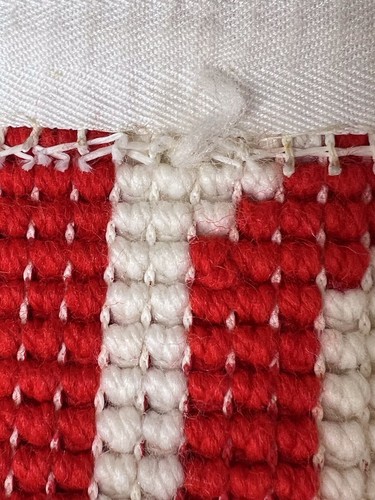 Rug Latch Hook Wall Hanging Banner Runner Noel Christmas Handmade Done Vintage - Picture 9 of 9