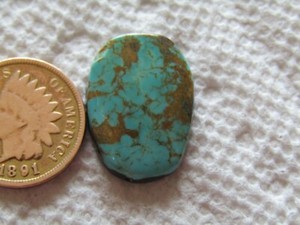 King's Manassa Turquoise 10 carat Cabochon American Blue Green Cab Lick Skillet
