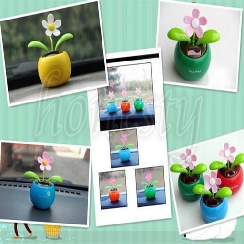 1x Solar Powered Flip Flap Flower Swing Dancing Toy Gift Decoration For Car Home - Picture 6 of 6