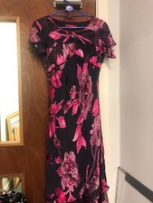 JACQUES VERT GREY/PINK CHIFFON EVENING DRESS UK10 CHARITY SALE