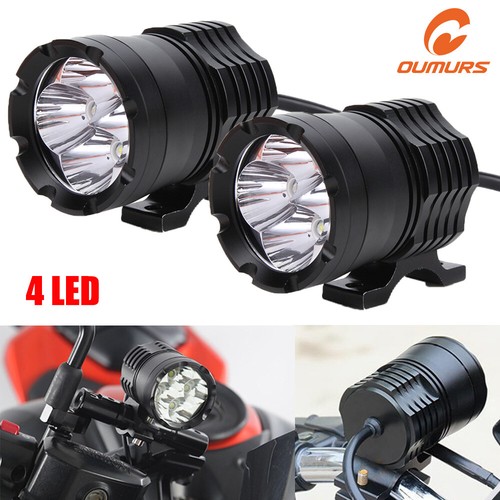 2 Piezas 4LED Blanco Faro Moto Foco Luz Antiniebla Impermeable 3000LM US KY - Imagen 1 de 12