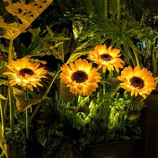 Solar Power Flower LED Lights Garden Stake Lamp Yard Outdoor Decor Waterproof