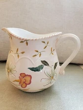 Water Pitcher Collectible Harry And David  Very Pale Peachy Pink Floral