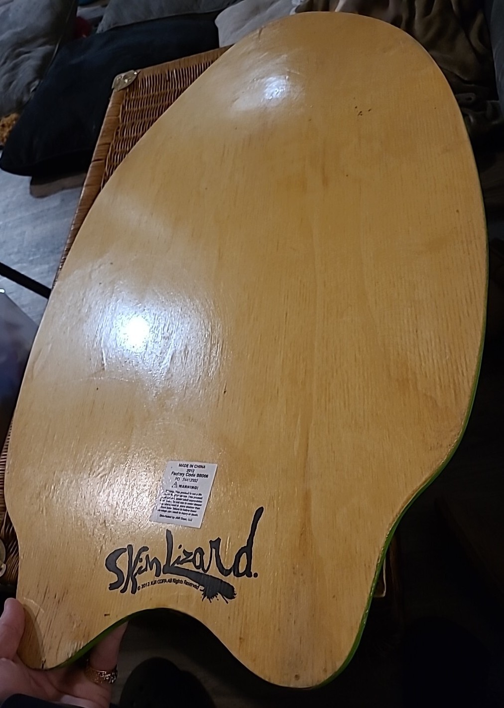 Skim Lizard Skim Board Bright Colorful Green Skull Boogie Board Beach 20"/36"