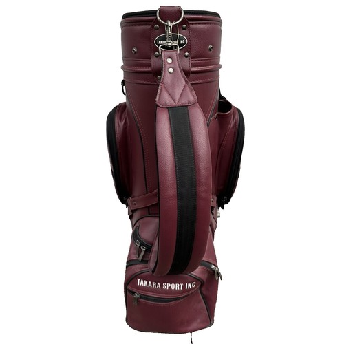BUDWEISER KING OF BEERS RED LEATHER STAFF CART GOLF CLUB BAG RARE