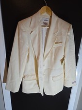 Worthington Women  s Cream Blazer Career Jacket Ivory Button 10 Wool 1996 Tags