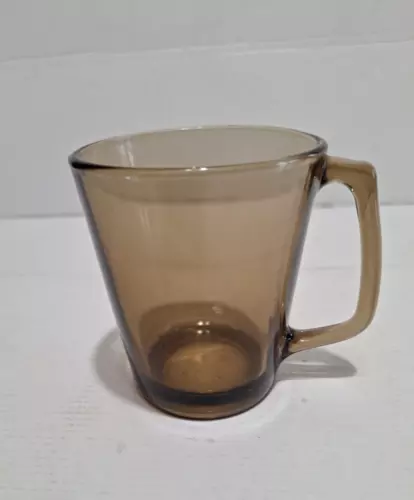 Vintage Corning Pyrex 1400 N.Y. USA Amber Brown 4” Coffee Cup