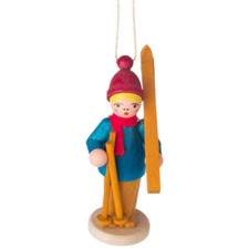 Holiday Sports Children German Ornament Carrying Skis ORD199X068X1CK