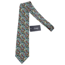 Drake's NWT Neck Tie in Blue / Multicolor Mini Floral Print 100% Silk