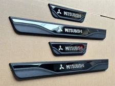 Black Car Door Scuff Sill Cover Panel Step Protector For Mitsubishi Accessories
