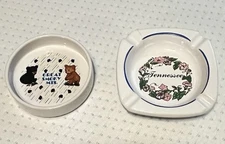 VTG ASHTRAY/ TRINKET DISH LOT OF 2 Tenn. Great 😂” SMOKY” Mountains Tennessee