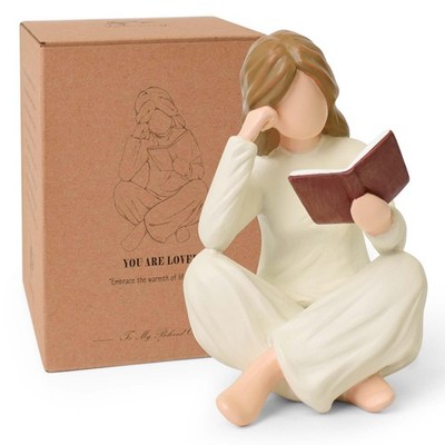 Reading Book Thinker Figurine Gift for Women Librarian Readers Study Graduate...