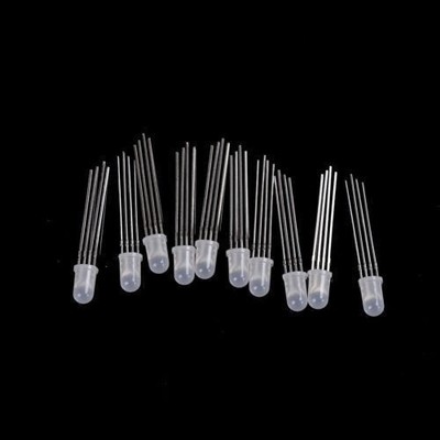 10x Bright 5mm 4pin RGB Scattered Lens LED Lamp Light Anode P241C YL #qm