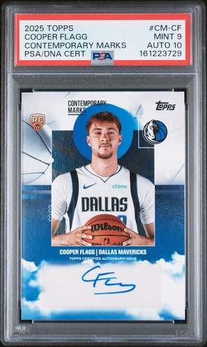 2025 TOPPS CONTEMPORARY MARKS #CM-CF COOPER FLAGG ROOKIE RC PSA 9 DNA AUTO 10