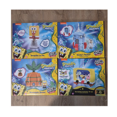 Nickelodeon Snap & Switch SpongeBob Building Sets Lot 4 Pineapple/Rocket