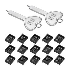 15 Port Blocker Locking USB Port/Dust PC Blocker with Coded Keys,Black